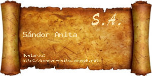 Sándor Anita névjegykártya