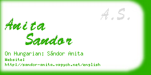 anita sandor business card